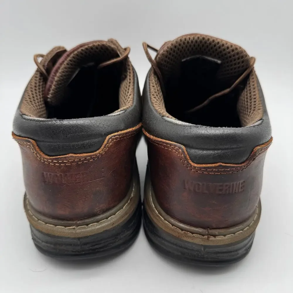 Wolverine Leather Oxford Work Shoes Brown W04818 Men's 9.5 EW Soft Toe